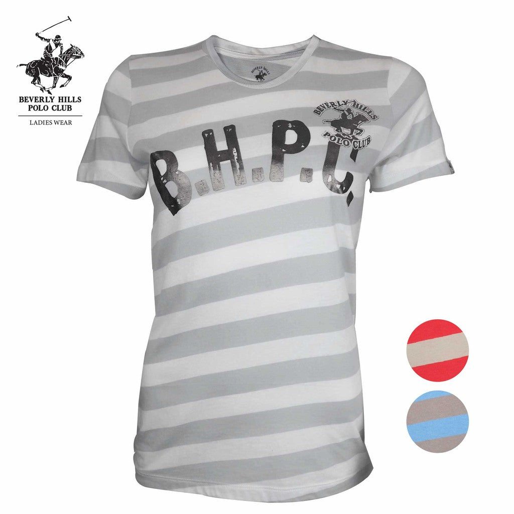 BHPC Women Striped Cotton Jersey Graphic Tee - The Pink Apparel Company