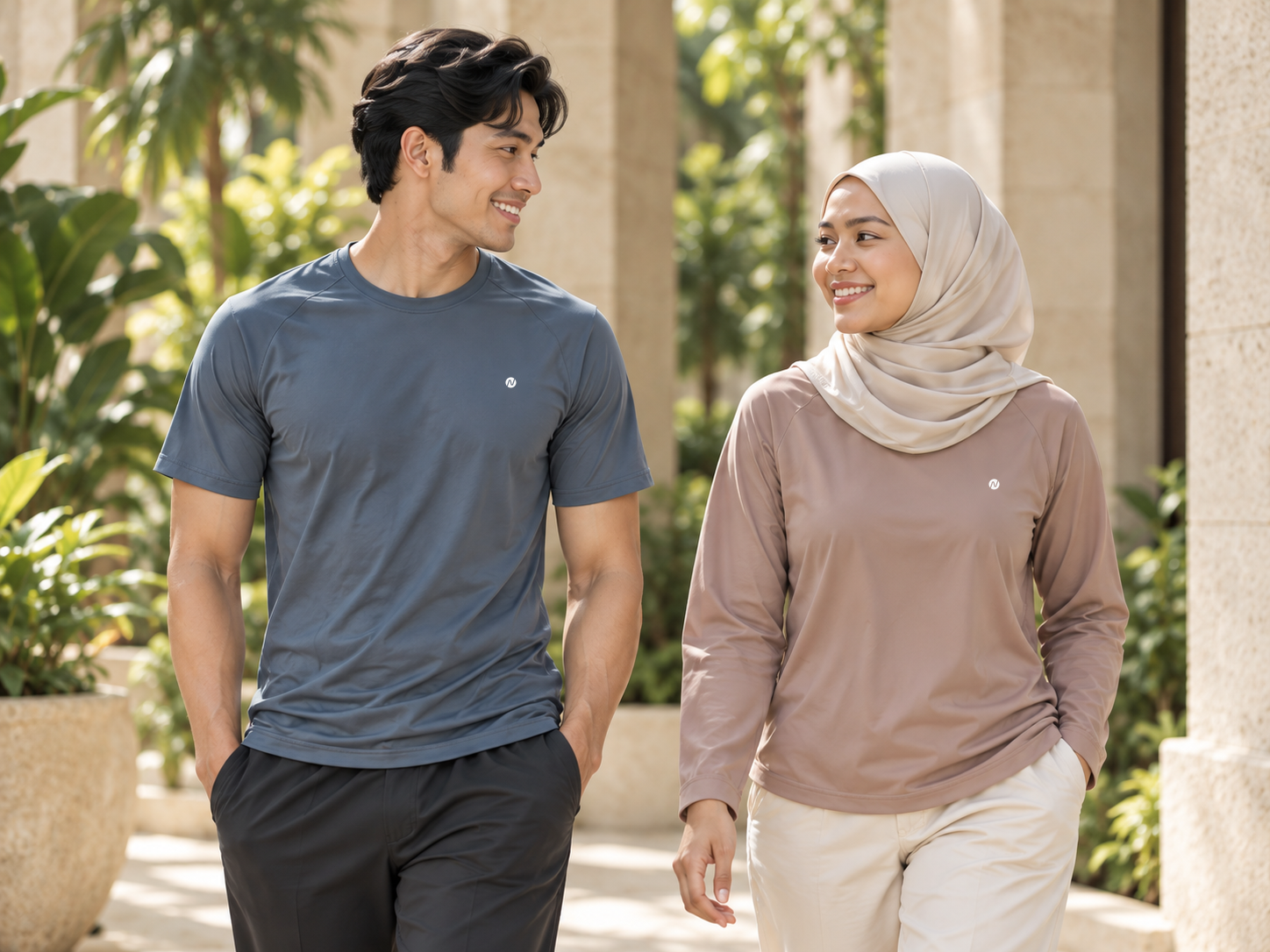NPRO activewear with the original small round chest mark