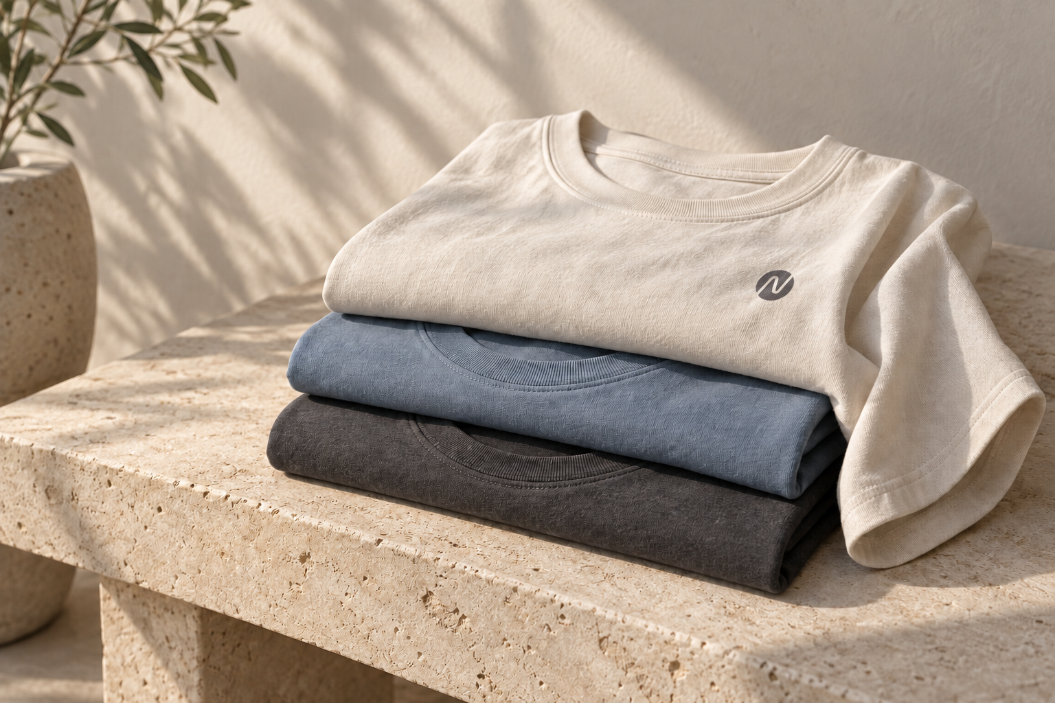 Everyday clothing in soft neutral shades
